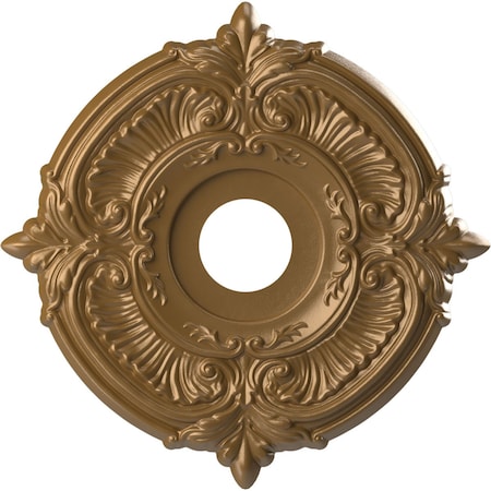 Ekena Millwork Attica PVC Clng Medallion (Fits Canopies up to 5 5/8"), Metallic Gold Rush, 16"OD x 3 1/2"ID x 1"P CMP16ATCGH
